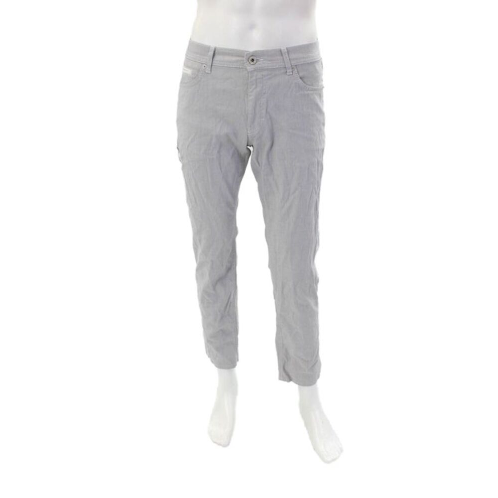Brax Feel Good Mens Textured Zip Button Skinny Leg Pants Gray Size EUR 31